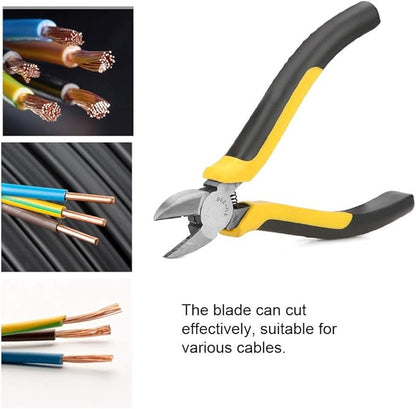 Side Cutting Nippers, Cable Wire Cutter Tool with Ergonomics Handle for Comfort Suitable for Various Cables (TU-206)