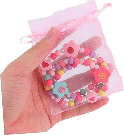 Toyvian Lightweight Kids Necklace Bracelet Set Beads Girls Toys and Jewelry Sets