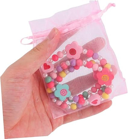 Toyvian Lightweight Kids Necklace Bracelet Set Beads Girls Toys and Jewelry Sets