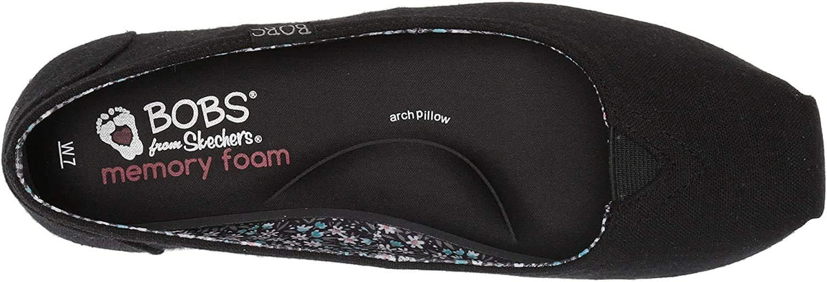 Skechers Women's Bobs Plush-Linen Back Ballet Flats