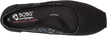 Skechers Women's Bobs Plush-Linen Back Ballet Flats