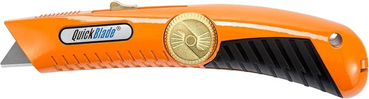 Pacific Handy Cutter QBS20 Quickblade Spring Back Utility Knife, Industrial Knife with Self-Retracting Blade Functionality, Safety Point Blade, for Boxes, Tape, Paper, Plastic Straps and much more