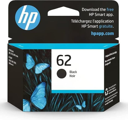 HP 62 Black Original Ink Cartridge (C2P04AN) for HP ENVY 5540 5541 5542 5543 5544 5545 5547 5548 5549 5640 5642 5643 5644 5660 5661 5663 5664 5665 7640 7643 7644 7645 HP Officejet 200 250 258 5740