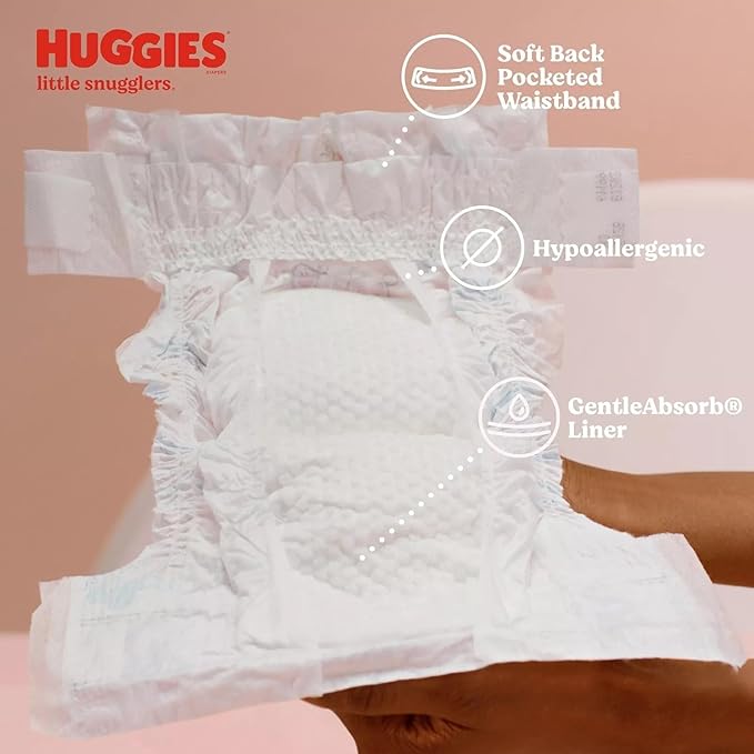 HUGGIES Little Snugglers Baby Diapers, Size Preemie, 30 Count, Convenience Pack (Packaging May Vary)