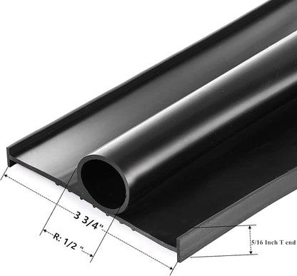 Yopay 20Ft Garage Door Seals Bottom Rubber, Heavy-Duty Weather Stripping Kit, Universal T Ends Threshold Buffering Sealing Rubber, 3 3/4 Inch Width