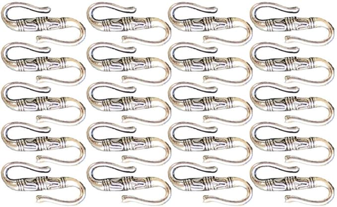 EXCEART 20 pieces of S-hook ring, end closures, antique silver jewelry connector for making bracelets and necklaces