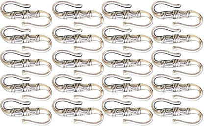 EXCEART 20 pieces of S-hook ring, end closures, antique silver jewelry connector for making bracelets and necklaces