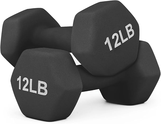 MADOG Dumbbell Set, Anti-Slip Neoprene Coated Hexagon Hand Weights for Home Gym Equipment Workouts Strength Training