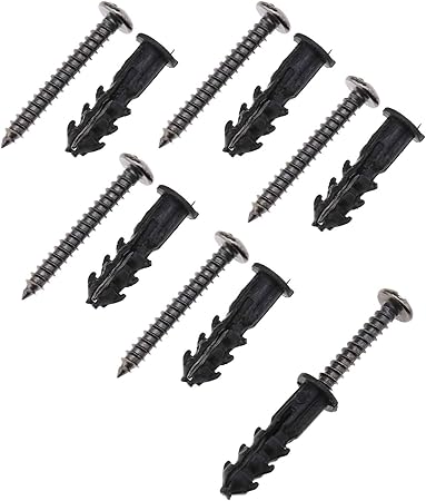 SING F LTD 3pcsSet Curtain Rod Bracket Kit with Screw Adjustable Double Pole Wall Mounted Holder Black