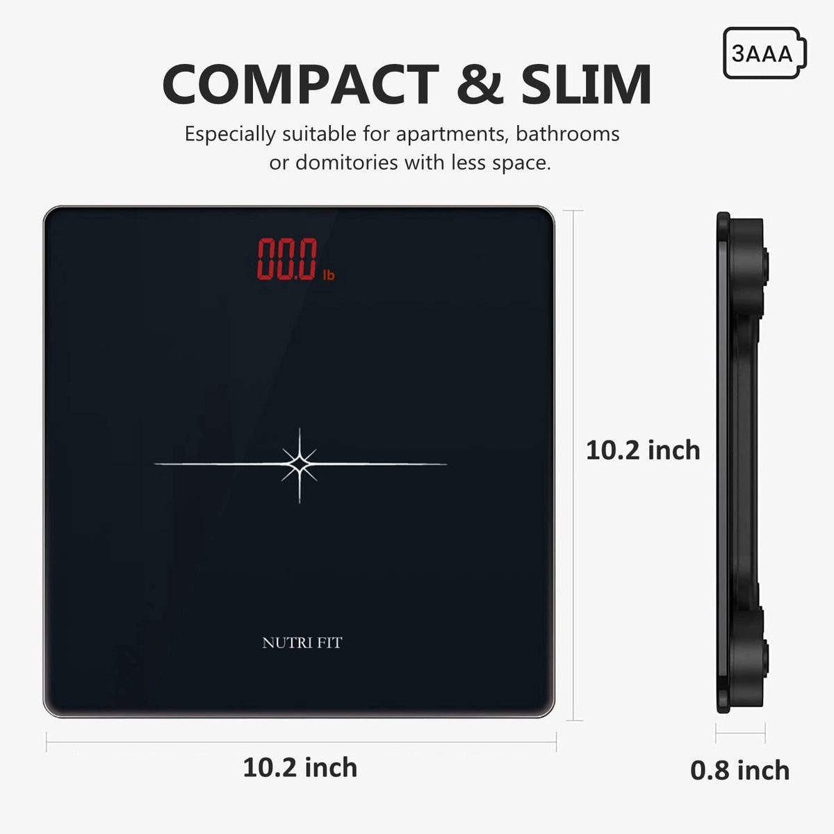 Digital Scale for Body Weight, Precision Bathroom Weighing Scale Step-On Technology High Capacity - 330 lb, LED Display with High Precision Measurements, Black