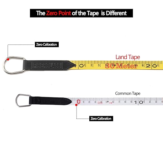 LAND 100FT30M Heavy Duty Fiberglass Tape Measure - 12-Inch Wide, Dual InchMetric Scale, Durable Open Reel Measuring Tape for Surveying, Engineering, Runway Construction