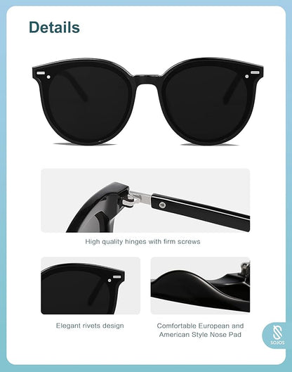 SOJOS Sunglasses Womens Trendy 2024 Classic Round Retro Vintage Shades Large Frame Sunnies SJ2067
