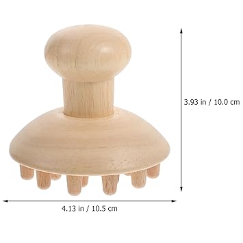 EXCEART Mushroom Wood Massager Wooden Full Body Massage Tools Hair Brush Massager for Lymphatic Drainage Scalp Hair Growth Anti- cellulite Muscle Release 10. 5X10. 5X10CM
