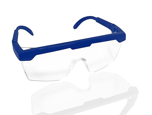 Elite Medical Instruments Full Frame Adjustable Eyewear Safety Glasses, Blue