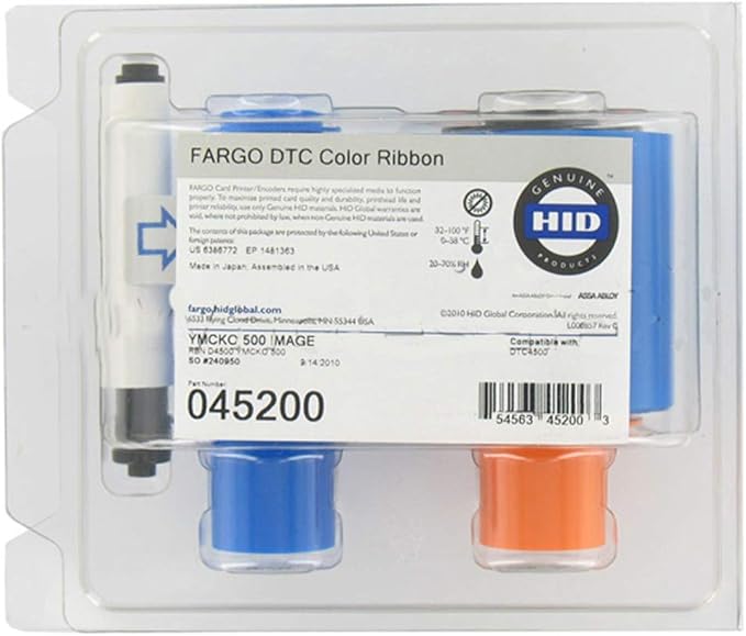 Fargo Genuine YMCKO Color Ribbon 45200 for Model DTC4500e Printer