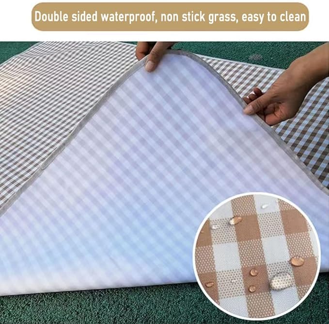 K Y KANGYUN Extra Large Picnic Blanket Outdoor Beach Blankets, Water-Resistant Foldable Sandproof Blankets Cute Picnic Mat for Beach, Camping Grass Lawn Park Mats (Brown 2, 80x60 in)