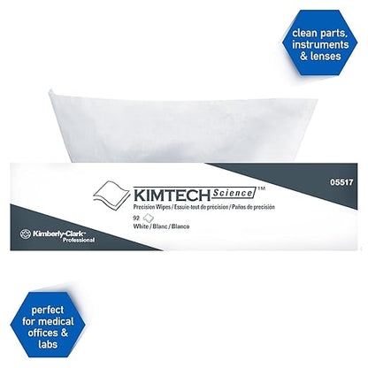 Kimtech 05517 Precision Wipers, POP-UP Box, 2-Ply, 14.7 x 16.6, White, 90 per Box (Case of 15)