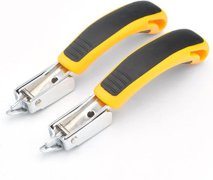 Staple Remover Heavy Duty Upholstery Staple Puller Tool with Ergonomic Handle for Furniture, Carpet, Carton, Floor (2 Pack, Yellow)