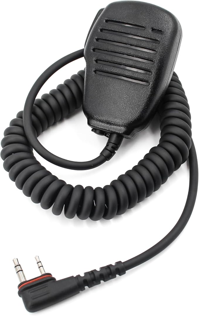 Hm-186ls Small Speaker Microphone Compatible for icom ID-31A ID-51A ID-52A IP100H IP501H radios with 3.5mm Audio Jack and Revolving Swivel Clip Right Angle 2-pin connecto and Revolving Swivel Clip