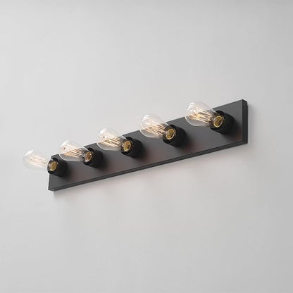Globe Electric 52088 5-Light Vanity Light, Matte Black Finish, Makeup Over Mirror Lights, Beauty Room Accessories, Decorative Lighting, LED Bulb Compatible, Fully Dimmable