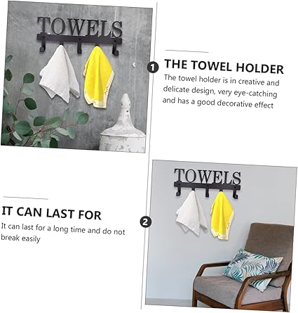 Towel Hooks for Bathroom Wall Multifunctional Storage Hook Decorative Hanger Iron Material Modern Design Easy Install