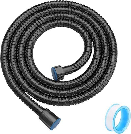 59 Inch Matte Black High Pressure Explosion Proof Shower Hose Replacement for Shower Head, Flexible and Durable Stainless Steel Shower Hose Extension for Bathing Cleaning