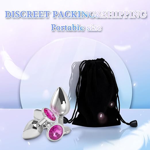 Anal Training kit Jeweled Anal Trainer Butt Plug, 3Pcs Set Sex Toys for Beginner, Butt Plug Anal Trainer Sex Toy for Woman Men Couples Large/Medium/Small, Anal Training Adult Sex Toys & Games