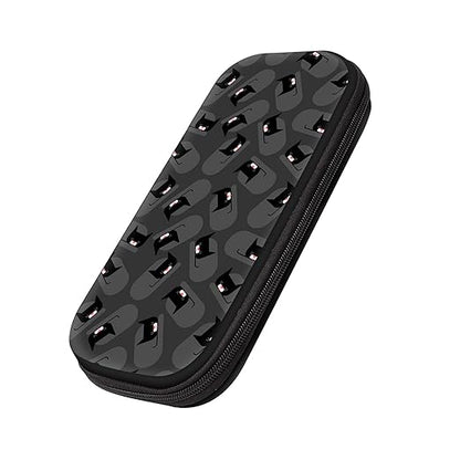 Carrying Case Compatible with Switch 2017  Switch OLED 2021 Console Joy-Con with 10 Game Card Slots , Black Cats on Gray Background