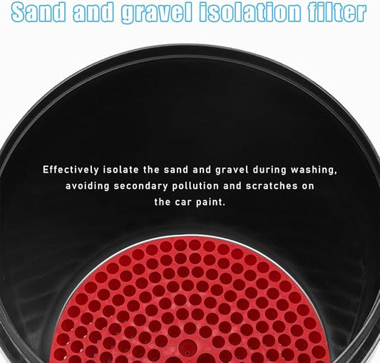 Dirt Trap Car Wash Bucket Insert, 10.2" Diameter Innovative Particle Interceptor for Car Wash, Automotive Wash Filter Removes Debris While You Wash, Car Accessories (Red)