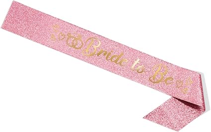 Rose Gold Glitter Bride to Be Sash Bridal Shower Sash Hen Night Bachelorette Party Decorations Party Favors