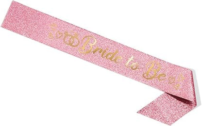 Rose Gold Glitter Bride to Be Sash Bridal Shower Sash Hen Night Bachelorette Party Decorations Party Favors