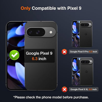 LK 2 Pack for Google Pixel 9 Screen Protector with 2 Pack Camera Lens Protector, HD Ultra-thin, 9H Hardness Tempered Glass Screen Protector for Pixel 9 [Fingerprint Compatible] Bubble-Free