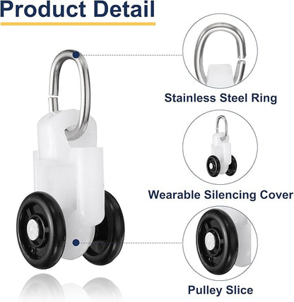 uxcell 20Pcs Curtain Track Rollers Curtain Rail Pulleys Runners Plastic Ceiling Gliders with Dual Wheel Roller for Window Tracks Carrier Accessories (Black)