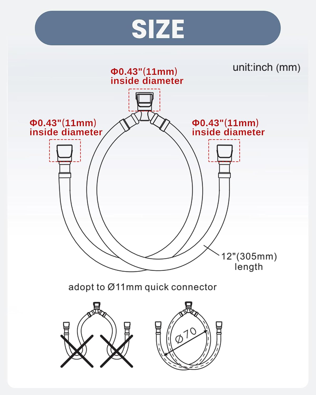 WOWOW Quick Connect Hot and Cold Faucet Supply Hoses