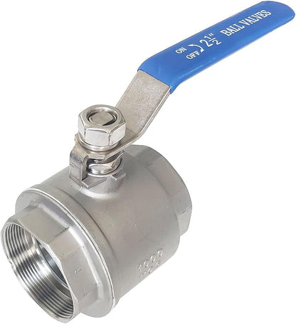 2-1/2" Full Port Ball Valves 316 Stainless Steel NPT Female Thread Ball Valve for Water, Oil, and Gas
