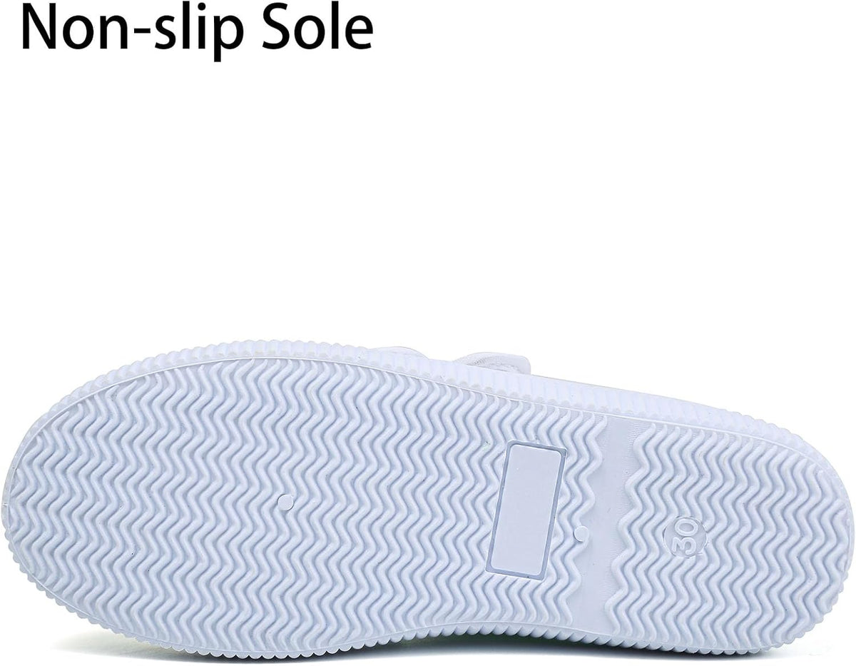 Boy's Girl's Kids White Canvas Shoes for Kids Slip-On Lightweight Sneakers Casual Skin-Friendly Walking Running Shoes(Toddler/Little Kids/Big Kids)