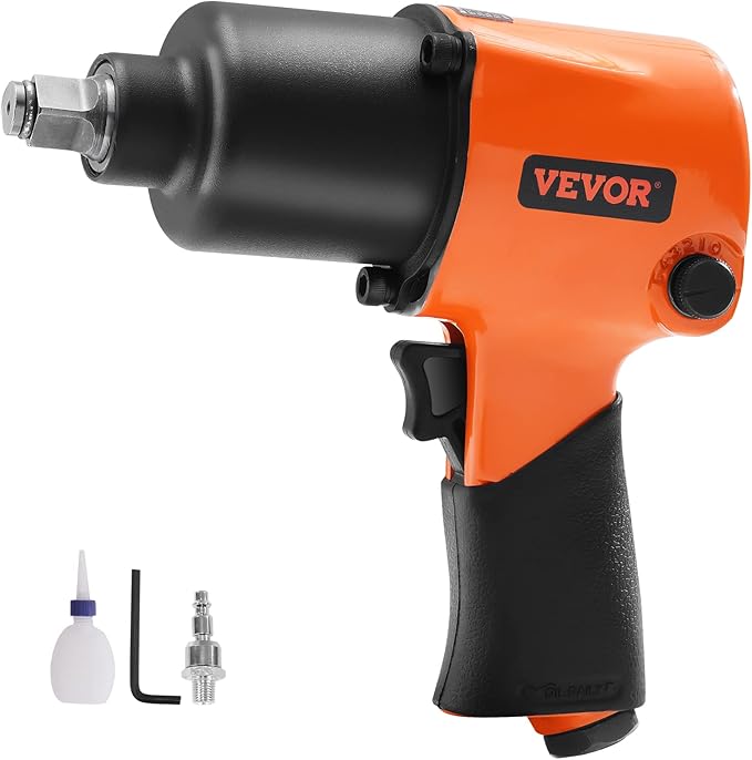 VEVOR Air Impact Wrench, 1/2" Drive Air Impact Gun Up to 880ft-lbs Nut-busting Torque, 7500RPM Lightweight Pneumatic Tool for Auto Repairs and Maintenance