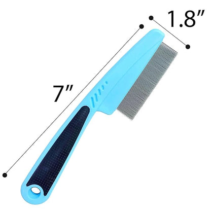 Flea Comb with Rubber Handle, Flea and Tick Combs for Dogs  Cats, Dog Comb for Grooming