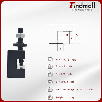 findmall CXA #1 Quick Change 250-301 Tool Post Turning Facing Holder