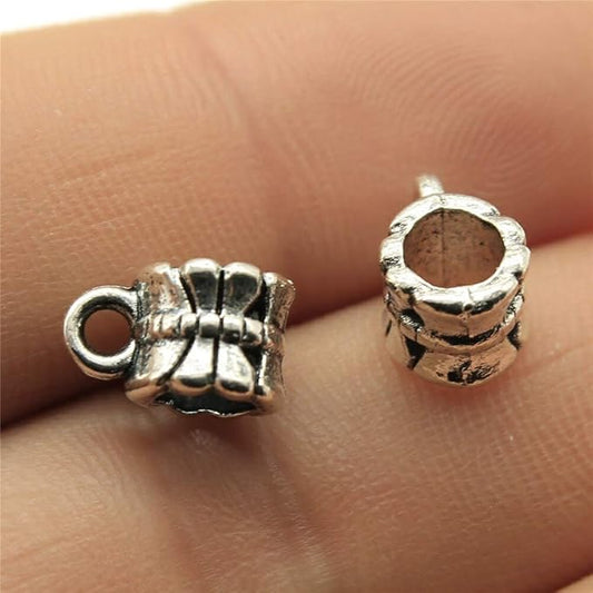 20pcs Bails Beads Connector Charms Jewelry Findings DIY Bails Beads Charms Connector Antique Silver Color - (Color: B13262-10x7mm)