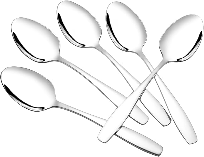 Wekioger 6-Piece Banquet Serving Spoons, Stainless Steel Large Spoons