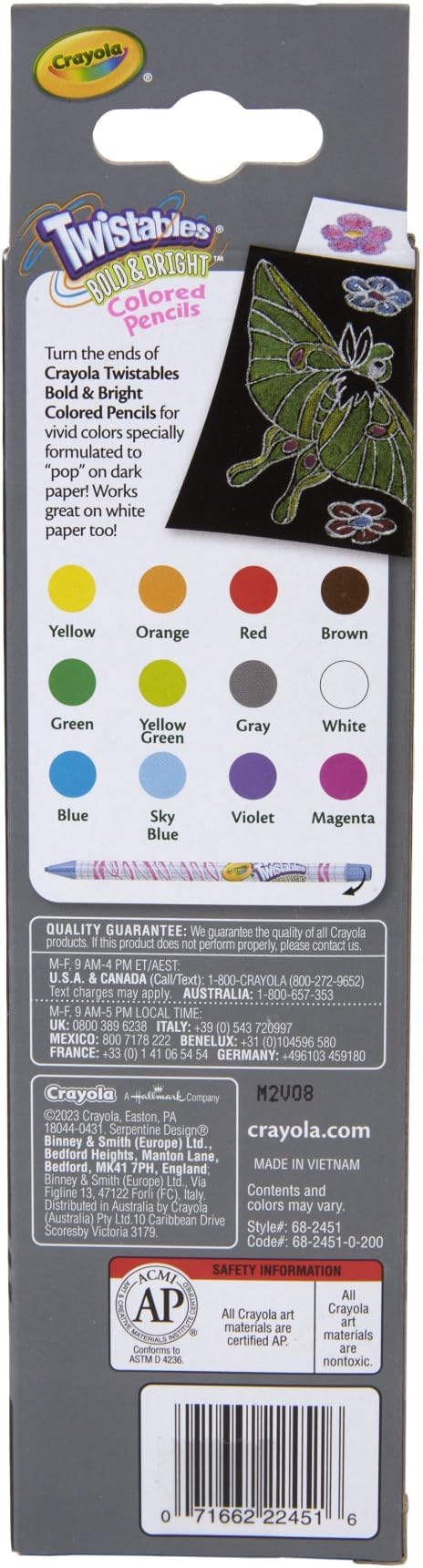 Crayola Erasable Twistable Colored Pencils 12-Pieces