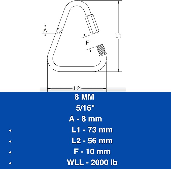 316 Stainless Steel Delta Quick Link Marine Grade Triangle Choose Size and Quantity