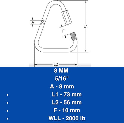 316 Stainless Steel Delta Quick Link Marine Grade Triangle Choose Size and Quantity