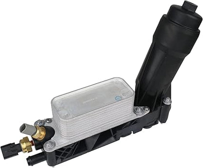 KUSATEC Aluminum Engine Oil Cooler Filter Housing Adapter Assembly For 2011-2013 Chrysler 200 300, Dodge Avenger Challenger Charger, Jeep Grand Cherokee, Ram 1500 CV, 3.6L V6 Engine, Replace 5184294AE