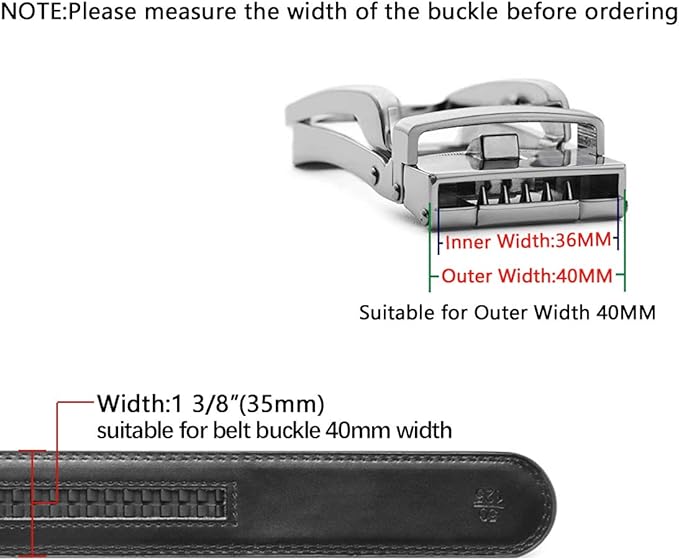 Founders & C Mens Leather Ratchet Belt Strap Only 1 3/8" Without Buckle,Replacement Strap Suitable for 40MM Slide Buckle (Burnt Umber)