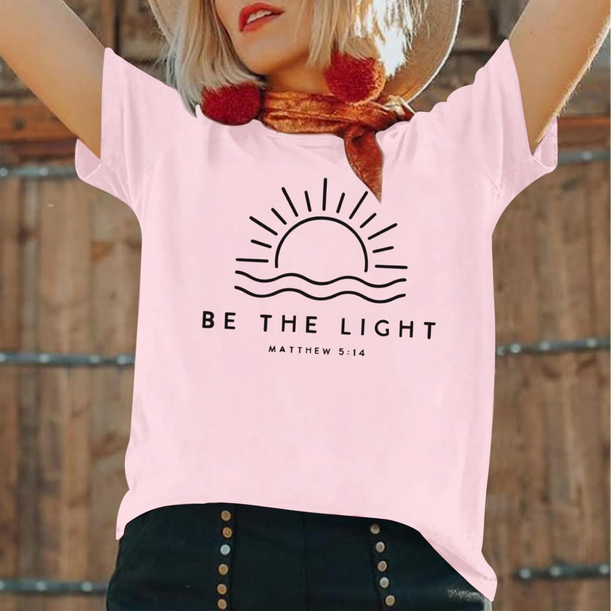 Sulayesh Christian Be The Light Shirts for Women Bible Verse Shirts Jesus Religious Faith Tshirts Inspirational Tees Tops.