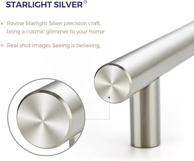 Ravinte Cabinet Handles, Brushed Nickel,5" Length,3" Hole Center,1 Pack