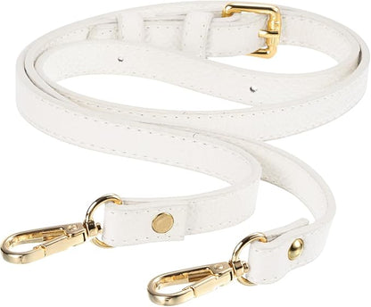uxcell Purse Strap, Leather Adjustable Replacement Strap for Women's Crossbody Handbags Bag, 0.6" Wide, 41-51" Long (White)
