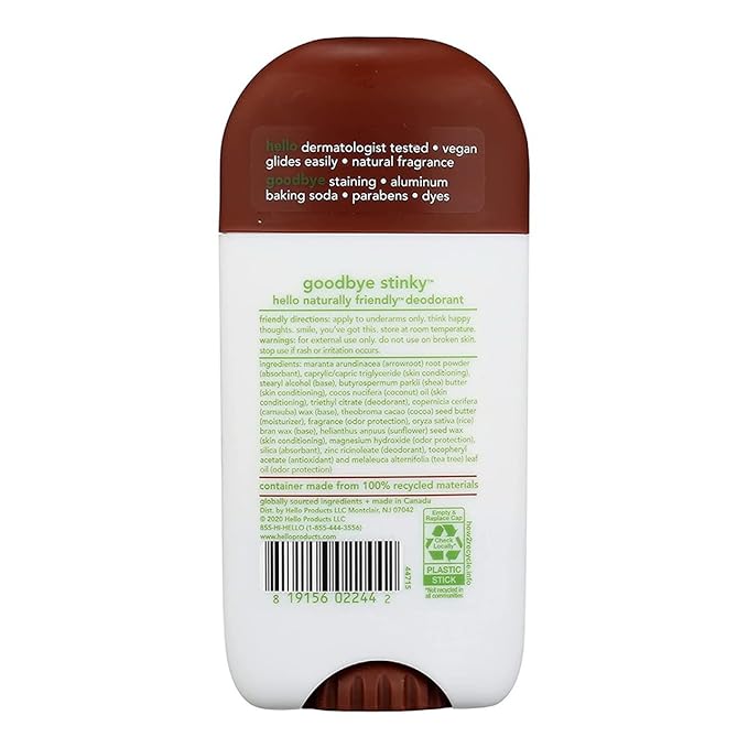 HELLO Sweet Coconut Deodorant, 2.6 OZ